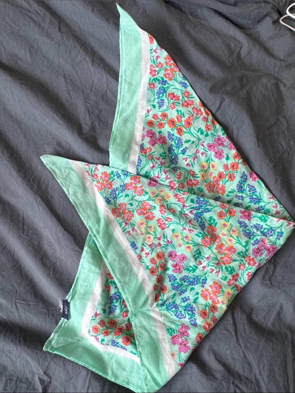 J. Crew Mint Floral Cotton Bandana Scarf